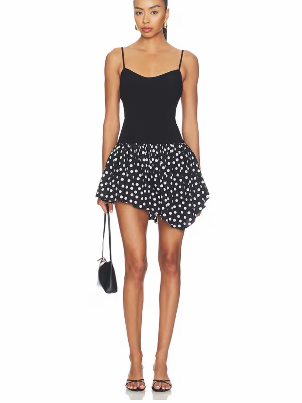 brand new loves and friends Betty mini dress in black polka dot